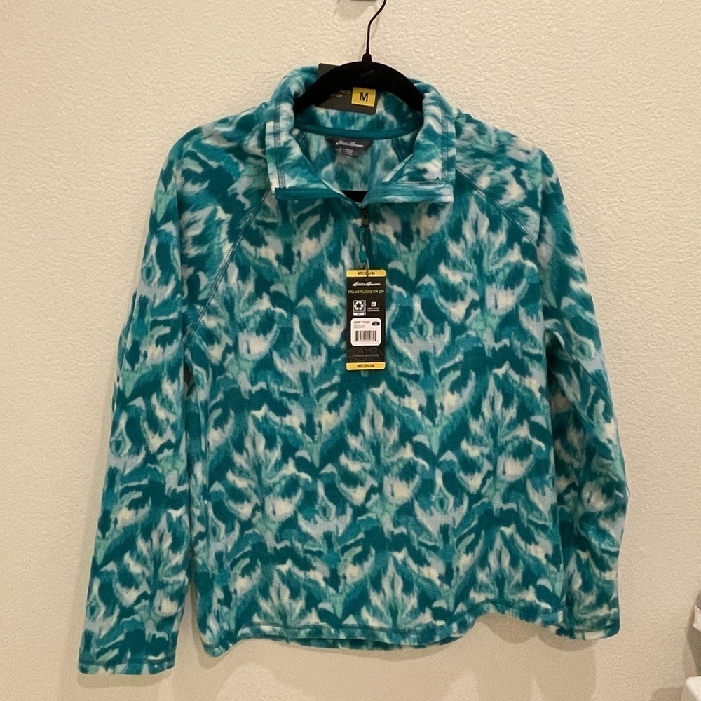 NWT Womens Eddie Bauer Polar Fleece 1/4 Zip Blue Size M - Picture 6 of 8